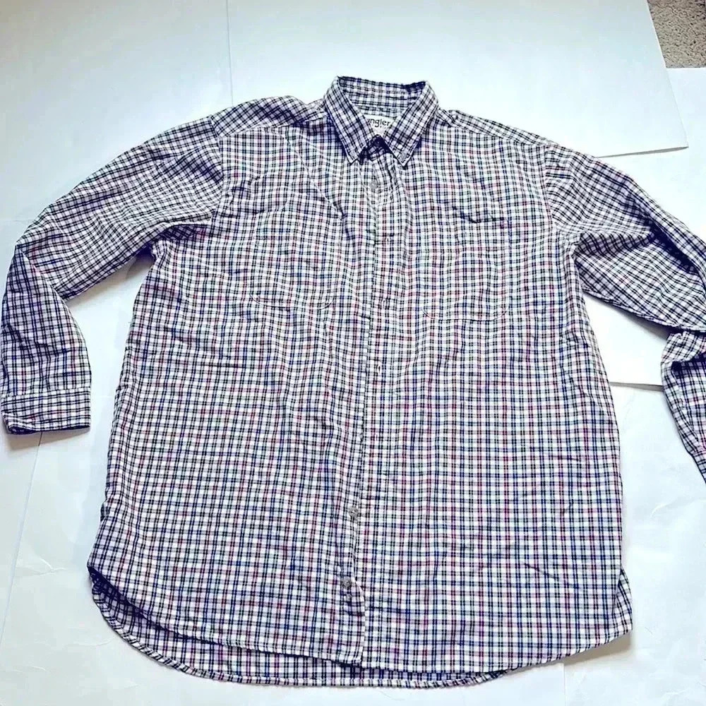 Wrangler rugged wear plaid print button down size 2x